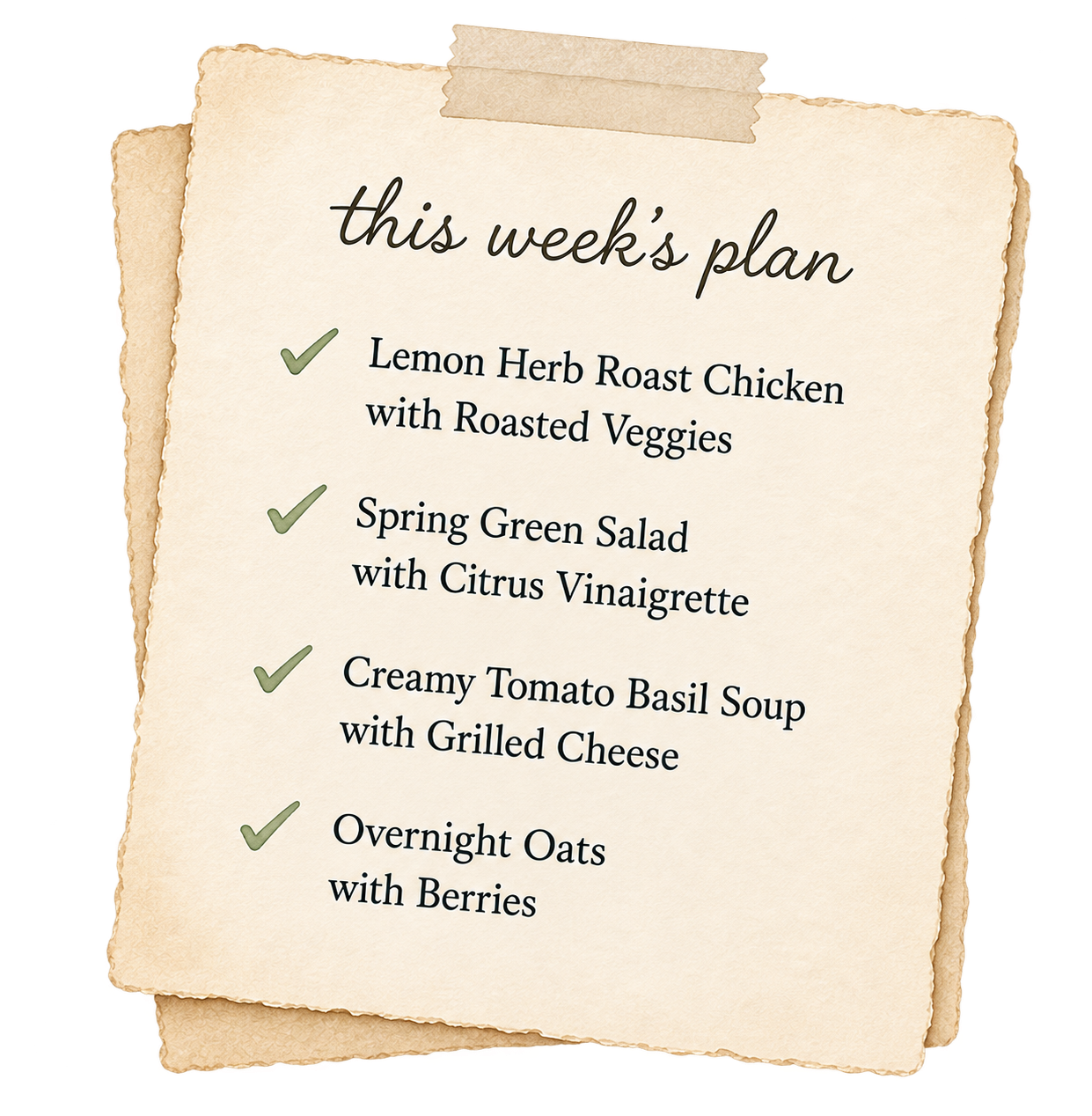 This week's meal plan